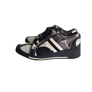 Coach Black and Cream Wedge Sneakers